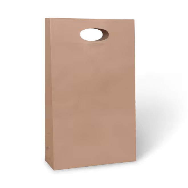 3 Bottle Paper Carry Bag with Die Cut Handle 420 x 255 x 90 Brown (per 120 bags)