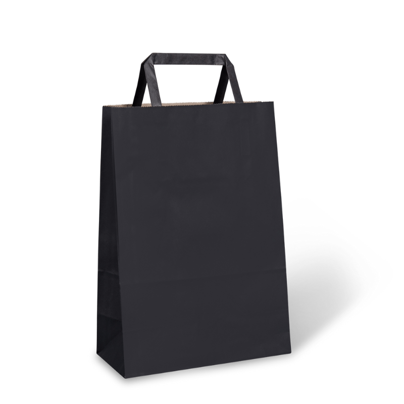 Paper Carry Bag 285 x 200 x 100 Black (per 50 bags) - Able Packaging ...